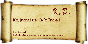 Kojnovits Dániel névjegykártya